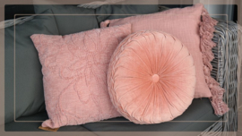 Kussen velvet round | old pink