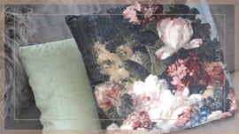 Kussen fluweel 45 x 45 cm | bloemen romantisch
