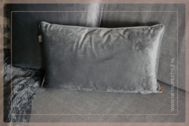 Velvet kussen Fenna light grey |  30x50 cm