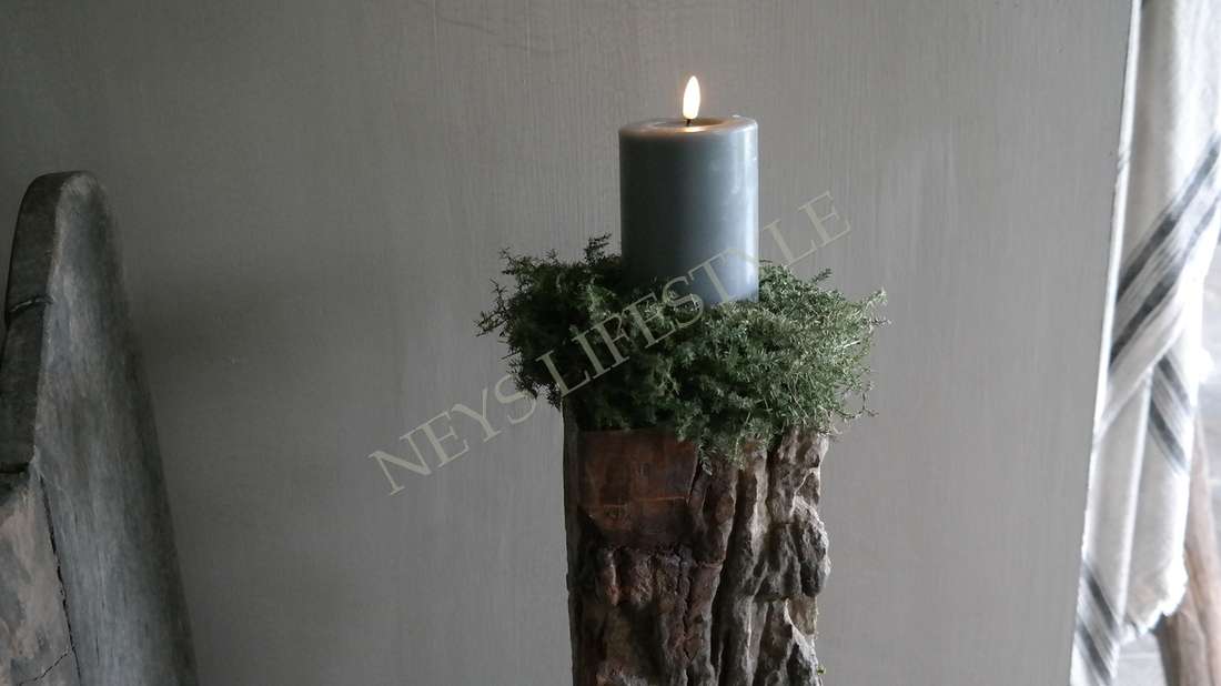 Pilaar met kaarsenhouder old wood | 2