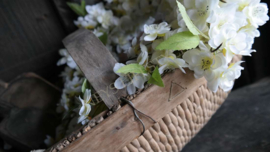 Krans bloesem white namaak |  45 cm