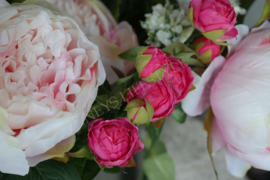Tros rozen kunst roze | 36 cm