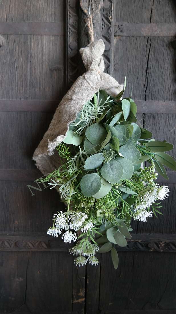 Toef Eucalyptus-wildwortel- groen bosje excl doek | zijden