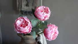 Pioenroos kunst bloem 54 cm | roze 1 st