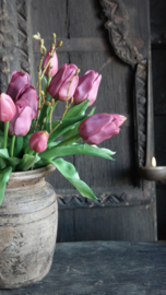 Bosje tulpen kunst 28 cm | paars