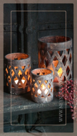 Cylinder windlicht cross | old brown L