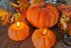 LED pumpkin kaars | 10 cm