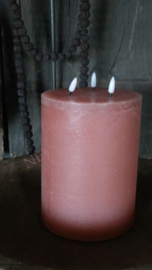 LED stompkaars rustiek roze  |  15 x 22 cm