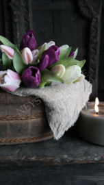 Bosje tulpen kunst 30 cm | mix purple