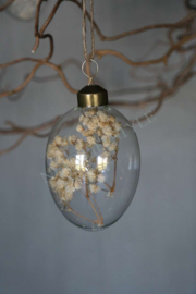 Hanging eggs glass 4 st | yellow S