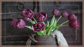 Tulp in bloei kunst 43 cm | paars