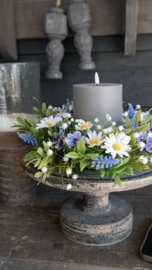 Krans zijden margrietjes mix | 30 cm