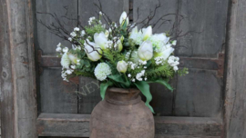 Boeket kant en klaar tulpen wit | dahlia