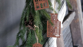 Hanger huisje set 3 st | roest
