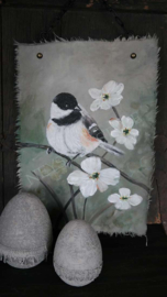 Vogel op doek | handgeschilderd