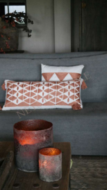 Kussen geborduurd terra | 45 x 45 cm