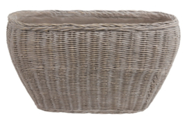 Plantenmand aardewerk rotan | ovaal