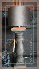 Balusterlamp hout | old grey