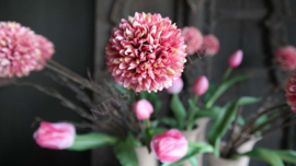 Pom pom tak kunst | donkerroze