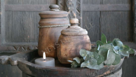 Houten pot Aida deksel | bruin