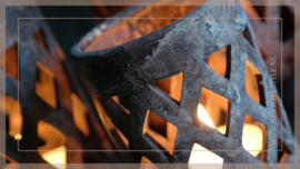 Cylinder windlicht cross | old brown L