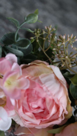 Droogboeket peony kunst| zachtroze