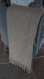 Katoenen plaid kwast groen | 150 x 200 cm