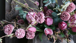 Boeket kant en klaar Dahlia Spring | pink