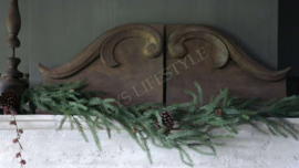 Raampaneel/ornament  | old dark brown L