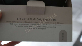 LED kaars tealight set oplaadbaar | greige