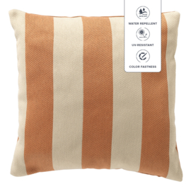 Outdoor Kussen streep peach-wit | 45 x 45 cm