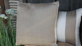 Outdoor Kussen streep taupe-wit | 40 x 60 cm
