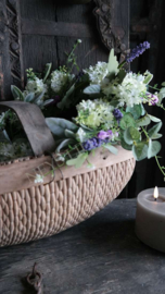 Krans hortensia & lavendel namaak |  45 cm