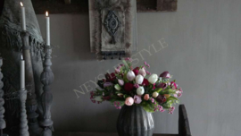 Boeket kant en klaar tulpen/Dahlia 31 cm | mix colours