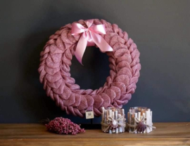 Jute krans | 30 cm roze