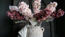 Pluim hortensia dried zijden bloem | zacht roze