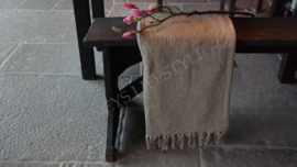 Katoenen plaid kwast beige | 150 x 200 cm