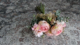 Droogboeket peony kunst| zachtroze