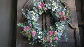 Eucalyptus bloemen krans kunst | 55 cm