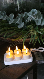 LED kaars tealight set oplaadbaar | greige