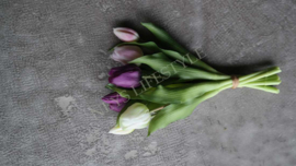 Bosje tulpen kunst 30 cm | mix purple