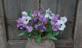 Boeket kant en klaar tulpen | viooltjes