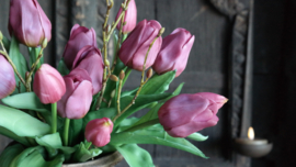 Bosje tulpen kunst 28 cm | paars