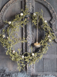 Mos takken krans namaak | 45 cm