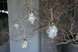 Hanging eggs glass 4 st | white M