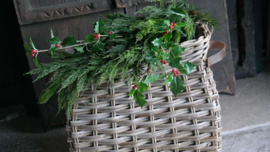 Plantenmand rotan hengsel  | M