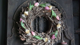 Knol tulp kunst 18 cm | mauve