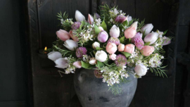 Boeket kant en klaar | Tulpen lila XXL