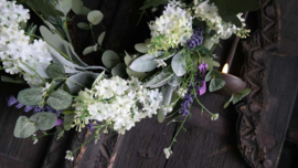 Krans hortensia & lavendel namaak |  45 cm