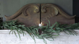 Raampaneel/ornament  | old dark brown L